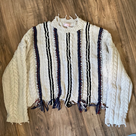 NIWIY distressed knit sweater with beads - Picture 1 of 3